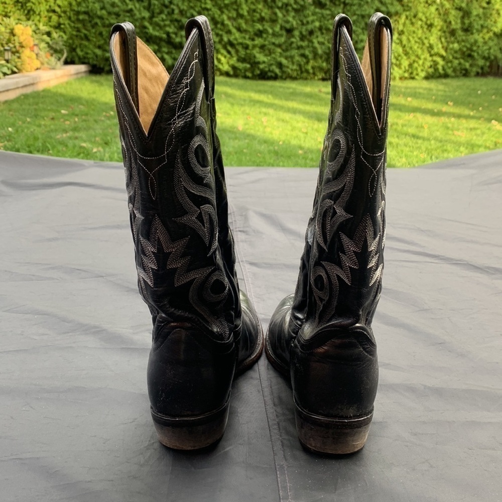 DAN POST Men’s Western Cowboy  Black Leather Boots size 10.5 - Picture 4 of 15